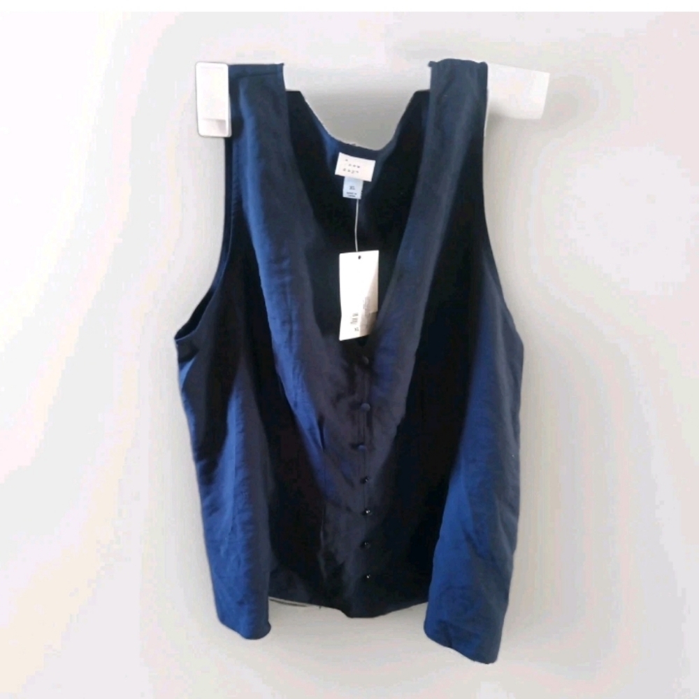 Target A New Day Xavier  Navy Blue Xl Tank Camisole NWT V Neck Button Detailing